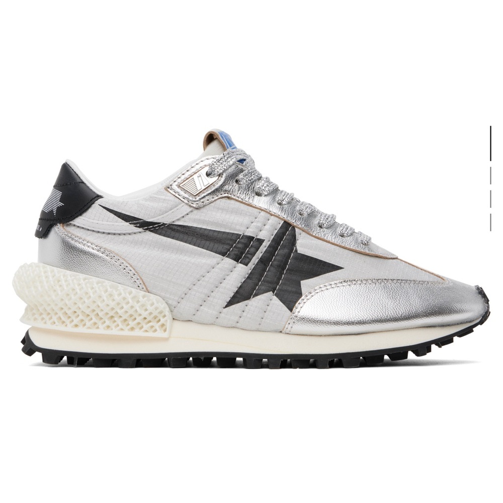 Golden Goose Marathon Sneakers, silver, black white Women NIB